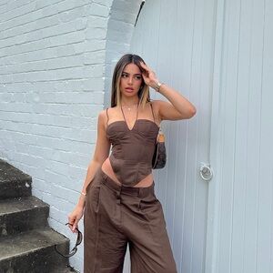 Princess Polly brown corset top